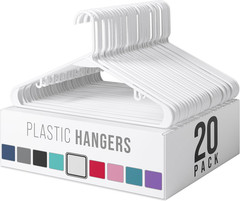 Plastic Hangers 20 Pack White – Clothes Hangers – Makes the Perfect Coat Hanger