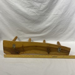 Rustic Live Edge Cedar Coat Hat Rack With Four 6 In Pegs 21.5in Long X6 In Tall