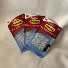 3M Command Damage Free Hanging Mini Hooks Clear 17006CLR ~ 6 Count X 3 Pack (18)