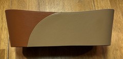 Faux Leather Storage Bin Caddy Towel Drinks 2 Tone Brown New Elegant Decor