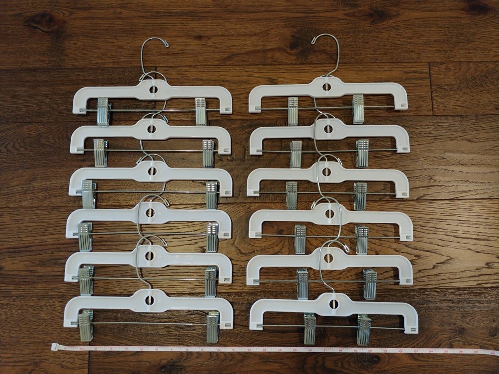 Plastic Pants Hangers with Clips Clothing 12 Pack Randy Hangers Approx 11 inches