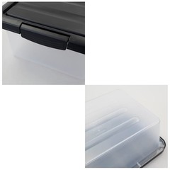 Wekioger Versatile Plastic Storage Organizer Bins Black Lids 14 Quart 2 Packs