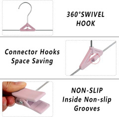 50 Pack Pants Hangers, Stackable Clothes Hangers with Clips