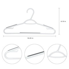 (2 pack) Non-Slip Clothes Hangers, 10 Pack, White, Durable Plastic, TPE Strips