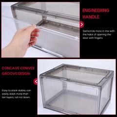 12PCs Magnetic Side Open Shoe Storage Box Stackable Sneaker Organizer Container