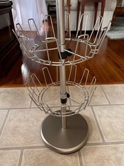 Revolving SHOE TREE Floor to Ceiling 36 Pair + Basket Footwear Carousel Storage
