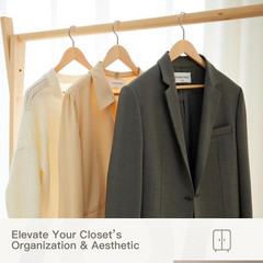 30 Pack Wooden Hangers Heavy Duty Slim Durable Coat Jacket Pant Hangers