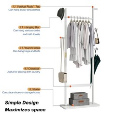 71″Coat Racks solid wood hanger Solid environmental protection easy to assembleW