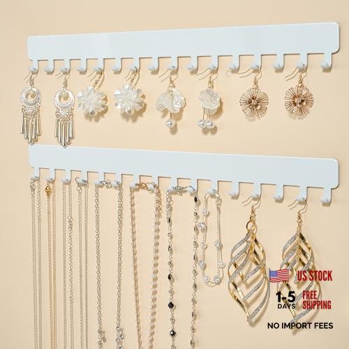 13.19 Inch White Hook Necklace Storage – Adhesive Necklace Hook