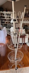 Revolving SHOE TREE Floor to Ceiling 36 Pair + Basket Footwear Carousel Storage