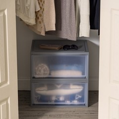 Stackable Modular Plastic Storage Bins Ideal Closet Garage Organization New