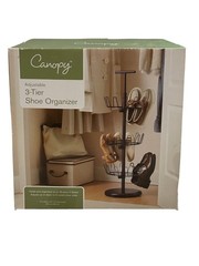 OBO👟⭐ NEW CANOPY 3-TIER ADJUSTABLE SHOE ORGANIZER FREESTANDING STORAGE RACK 👟⭐