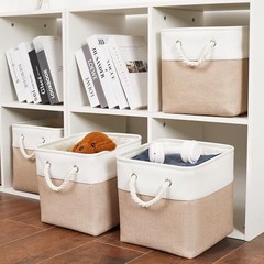 11 x 11 Inch Storage Cubes, 6 Cube – 11 x 11 x 11 inches (6 Pack) White&Beige