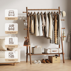 Yoobure Solid Wood Clothes Rack – Heavy Duty Clothing Racks for Hanging Clothes