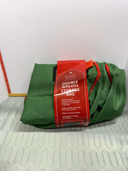 Berkley Jensen Double Wreath Storage Bag – Holds TWO 30″ Wreaths – Green/Red