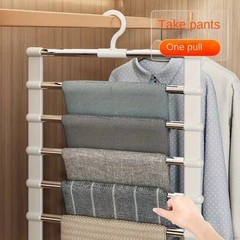 1pc Multi-Layer Folding Pants Hanger Non-Slip Closet Organizer Clip – NEW