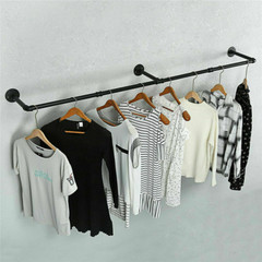Long Clothes Rack 71″Pipe Wall Mounted Garment Rack Hanging Rod Clothing Storage