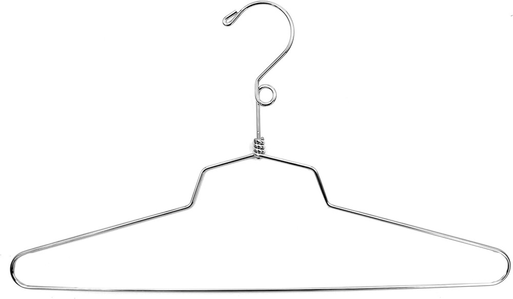 10 Metal Hangers Chrome Dress Shirt Retail Salesman Sample Security Loop 16″