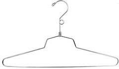 10 Metal Hangers Chrome Dress Shirt Retail Salesman Sample Security Loop 16″