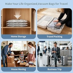 Travel Vacuum Seal Bags for Clothing,Vacuum Storage Bags with Rechargeable Pu…