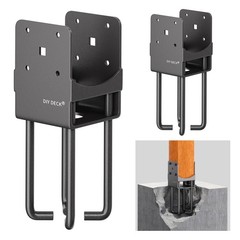U-Shape Wet Concrete Fence Post Holder 4″x4″ Actual 3.5″x3.5″ Base – 2 Pack