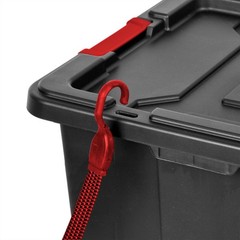 Sterilite 27 Gal Industrial Tote Stackable Storage Bin with Latching Lid, 4 Pack
