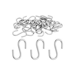 32 PCS 1.5 Inch Silver S Hooks Metal Hanging Hooks Kitchen Storage Tool