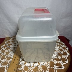 Storage Container With Handle And Latch Clear And Pink Plastic
