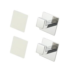 2pcs Polished Chrome Towel Robe Hook Door Hanger Hanging Self-adhesive 54x48mm