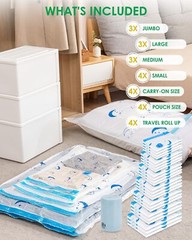 Travel Compression Bags, 25 Pack Vacuum Storage Bags, Vacuum Seal Bags