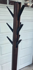 Umbra Flapper Coat Rack with Umbrella Holder & Hat Organizer, Black/Walnut