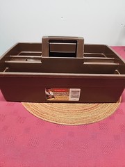 Vintage Rubbermaid Roughneck Carry Caddy Chocolate Brown #3154 Original Sticker