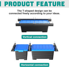 Heavy-Duty Adjustable Ceiling Storage Rack for Garage, 4 Bins, 16 Inch