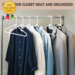 Quality White Plastic Hangers 10 Pack – Super Heavy Duty Multipack for Clothes –