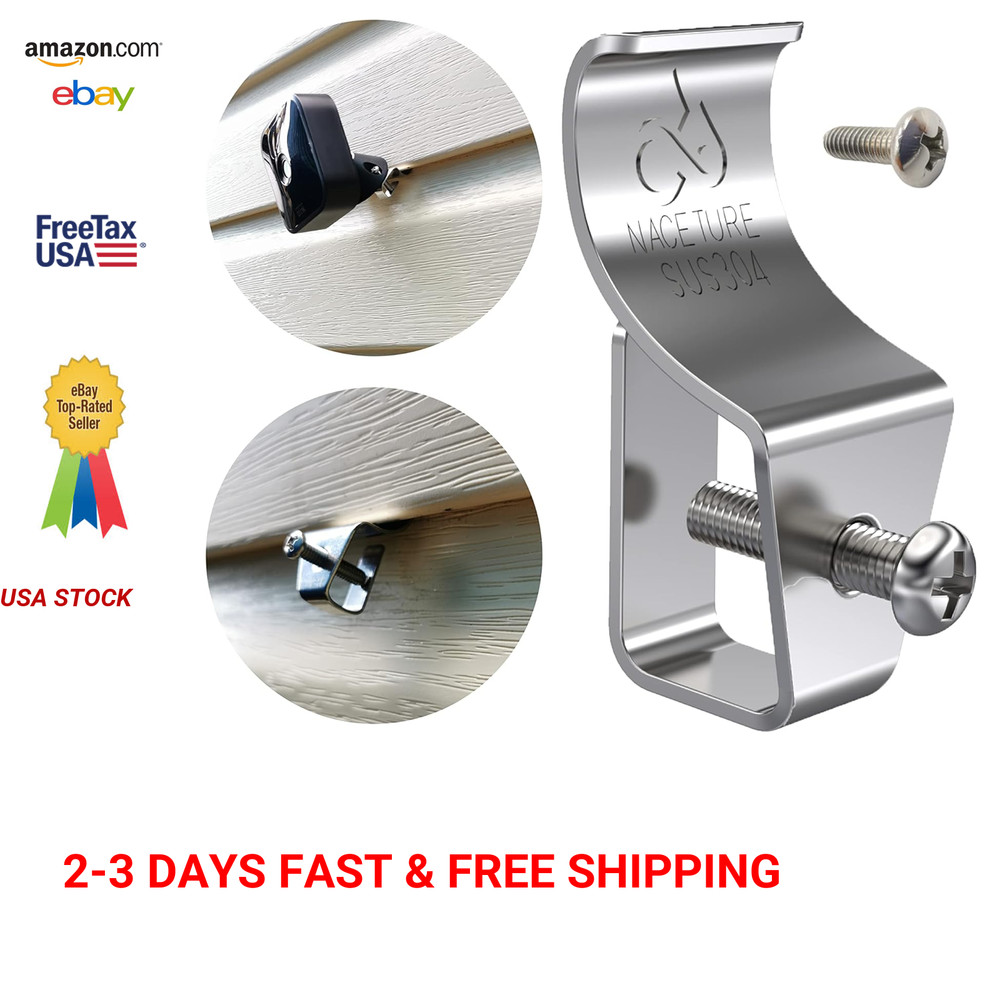 Vinyl Siding Hooks Stainless Steel Clips for Outdoor Decorations Security