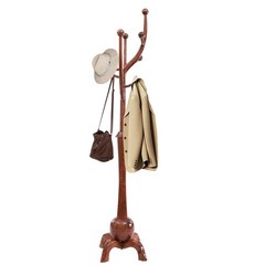 Wooden Freestanding Clothes Rack Bedroom Coat Rack Tree Stand Hanger 8 Hooks