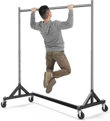 HOKEEPER Heavy Duty Commercial Z Base Clothes Garment Rack Adjustable Add on Bar