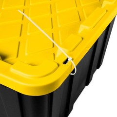 Sterilite 27 Gallon Industrial Stackable Storage Tote Lidded Containers, 4 Pack