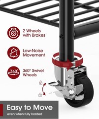 Clothes Rack – 33.0″ x 12.2″ x 79.5″ Clothing Rack with Shelves & Wheels, Mul…