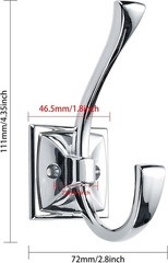 2 Pack Wall Hooks 4.35inch Coat Hooks Hardware Towel Hooks Polished Chrome Zinc
