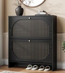 Nicetree Shoe Cabinet Storage for Entryway, Narrow Shoe Rack 2 Flip Drawers w…