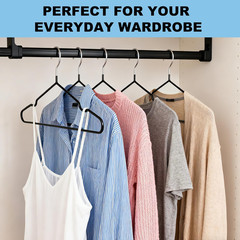 Quality Non-Slip Metal Hangers 50 Pack – Slim Space Saving for Closet | Rubber C