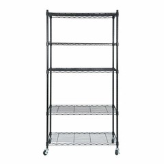 2PCS 5-Tier Wire Shelving Unit Rack Large Space Shelves Stroage Rolling 4 Wheels