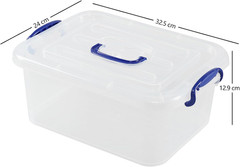 8L Clear Latching Storage Bins with Handle – 2-Pack Plastic Organizers
