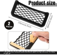 2 Pcs Car Storage Net Bags – Universal Mesh Organizers for Vehicle