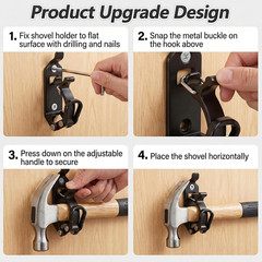 6Pcs Heavy Duty Shovel Holder for Truck, Shovel Mount for Roof Rack with Metal