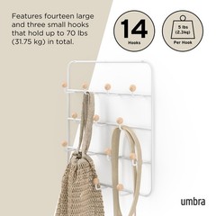 Umbra Estique Over The Door Coat Organizer For Coats Bags White/Natural