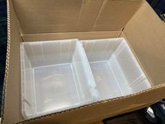 IRIS Clear Plastic Stackable Storage Bins X Large 4 Pack
