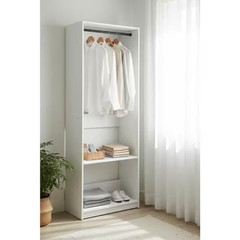 Prosper 32 In. W White Tower Unit 1-Shelf 1-Rods Wood Closet System