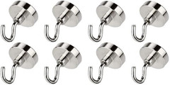Magnetic Hooks 8 Lbs Heavy Duty Earth Magnets with Hooks for Cruise Cabin 8Pcs